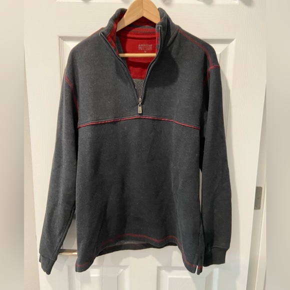 Arrow Men’s Gray 1/4 zip fleece pullover size Medium - Picture 7 of 7